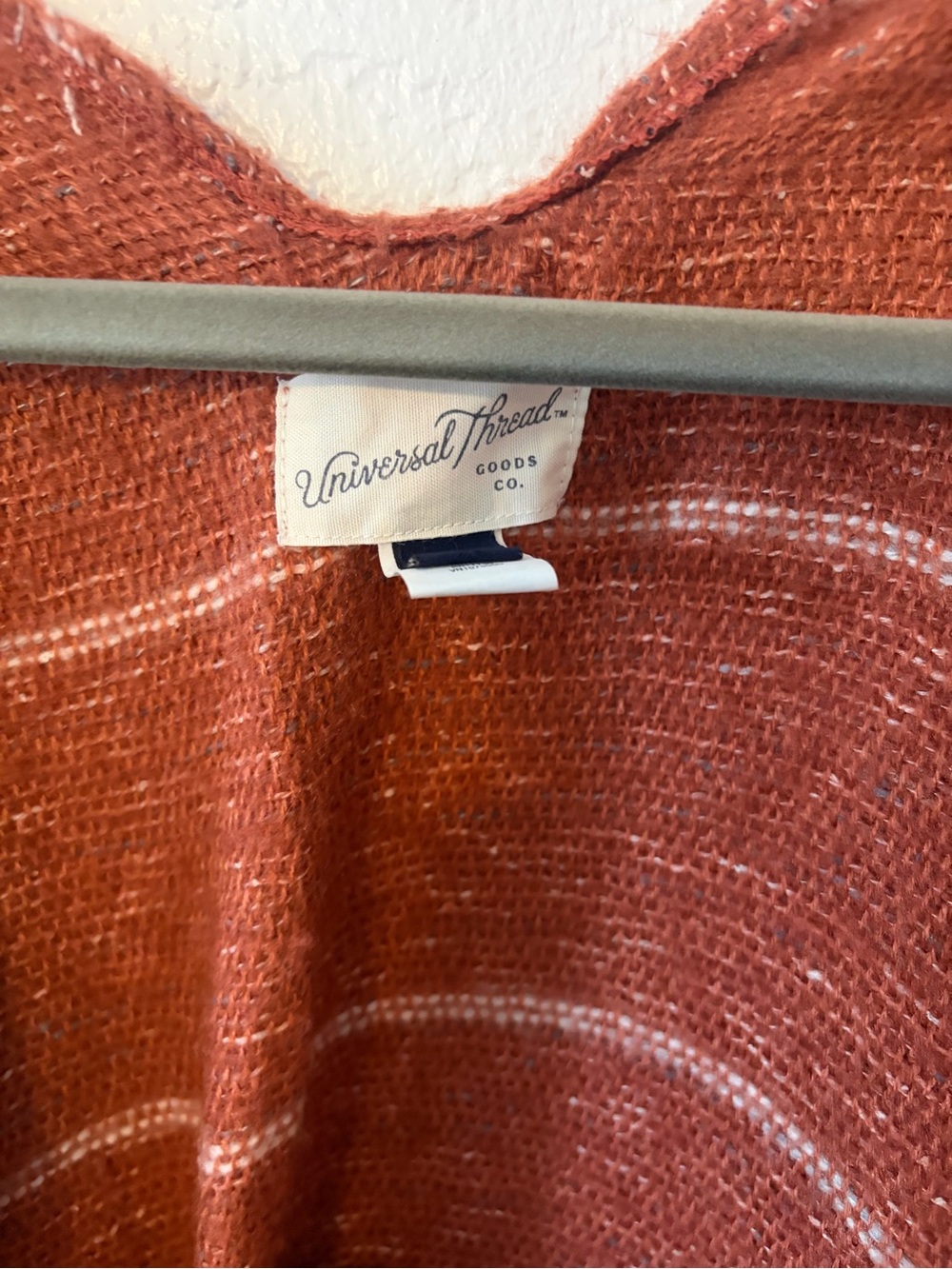 Universal Thread Rust Open-Front Fringe Poncho - Picture 2 of 16